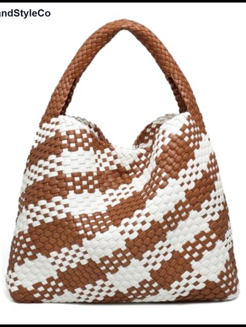 Woven Tote Bag for Women Vegan Leather Shoulder Handbag Large Beach Travel Bag